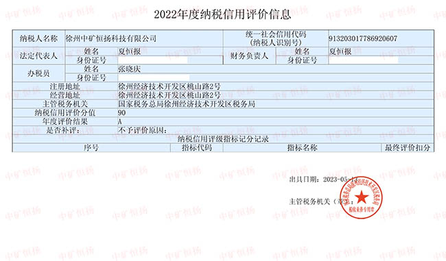 祝賀中礦恒揚(yáng)年度納稅信用等級A級23232.jpg
